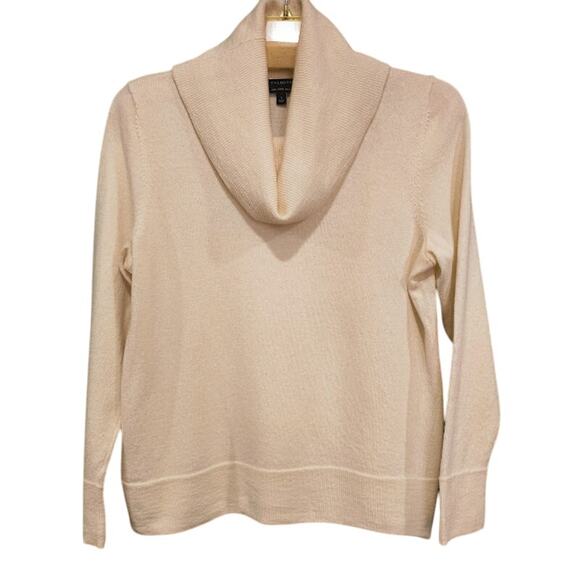 Talbots Pure Merino Wool Cowl Neck Sweater, Cream, Size L - Picture 1 of 4